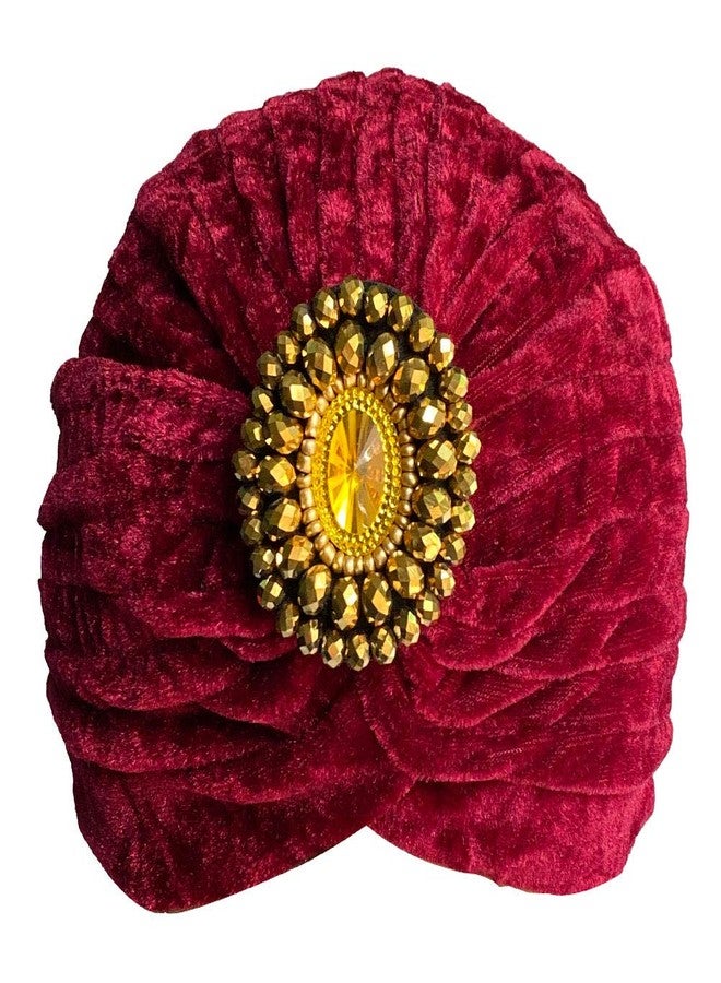 DECOU Twist Pleated Hair Wrap Stretch Turban 0545 (Wine) - Image 2
